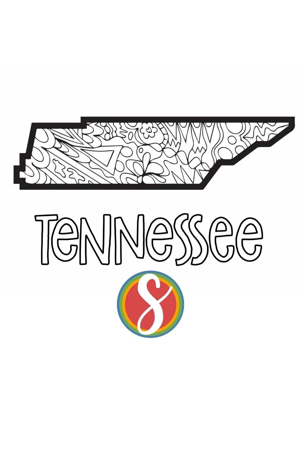 Coloring Tennessee Pages Vols Doodle States Printable United Kids Map